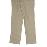 Beige Mens Regular Fit Straight Cotton Blend Trousers W31 L32 Casual Wear