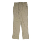 Beige Mens Regular Fit Straight Cotton Blend Trousers W31 L32 Casual Wear