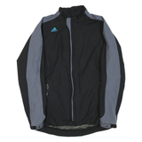 ADIDAS Mens Black & Grey Track Jacket M Polyester Blend Zip Sportswear Casual