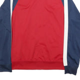 NIKE Mens Red & Navy Track Jacket S Polyester Zip Plain Sportswear Casual