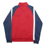 NIKE Mens Red & Navy Track Jacket S Polyester Zip Plain Sportswear Casual