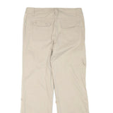 DENVERHAYES Womens Cotton Blend Beige Regular Fit Straight Leg Trousers W34 L32
