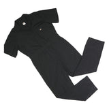 DICKIES Mens Black Dungarees Regular Polyester Blend Plain L W40 L30 Workwear
