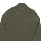 LAUREN RALPH LAUREN Womens Green Brown Patch Patterned Full Zip Crew Neck Cotton