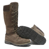 TIMBERLAND Girls Lace-Up Leather Boots Brown UK 4 Durable Outdoor Footwear