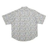 BUGLE BOY Mens Blue & Beige Pattern Cotton Shirt 2XL Short Sleeve Casual