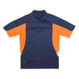 NFL Mens Blue & Orange Polo Shirt M Short Sleeve Collared Denver Broncos Logo