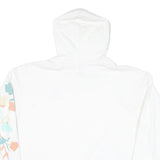 ADIDAS Womens White Cotton Blend Hoodie XL Floral Print Casual Wear