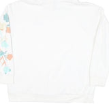 ADIDAS Womens White Cotton Blend Hoodie XL Floral Print Casual Wear