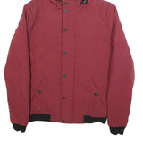 DIESEL Mens Red Polyester Jacket S Zip Hooded Casual Lightweight Fashion