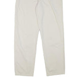 CALVIN KLEIN Womens Cotton Blend Cream Relaxed Straight Trousers W30 L31 Casual