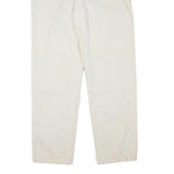 CALVIN KLEIN Womens Cotton Blend Cream Relaxed Straight Trousers W30 L31 Casual