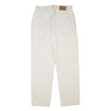 CALVIN KLEIN Womens Cotton Blend Cream Relaxed Straight Trousers W30 L31 Casual