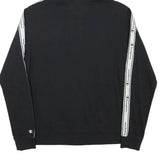 CHAMPION Boys Black & White Zip Hoodie 2XL Cotton Blend Logo Tape