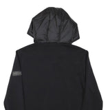 BARBOUR INTERNATIONAL Mens Black Zip Hooded Jacket M Polyester Blend Casual
