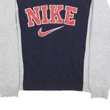 NIKE Mens Blue & Grey Sweatshirt Crew Neck S Cotton Blend Casual Retro