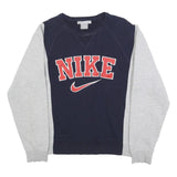 NIKE Mens Blue & Grey Sweatshirt Crew Neck S Cotton Blend Casual Retro