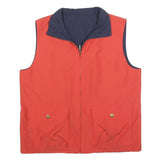 CHAPS Mens Red & Navy Waistcoat Outdoor Zip Sleeveless Regular Fit Polyester