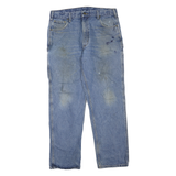 CARHARTT Mens Regular Fit Blue Denim Jeans W38 L32 Workwear Zip Closure