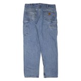 CARHARTT Mens Regular Fit Blue Denim Jeans W38 L32 Workwear Zip Closure