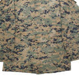 AMERICAN APPAREL Mens Green & Brown Military Jacket S Cotton Blend Button