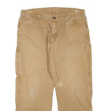 DICKIES Mens Regular Fit Beige Cotton Blend Jeans W38 L28 Workwear Zip Closure