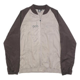 LE COQ SPORTIF Mens Brown & Beige Casual Jacket L Polyester Blend Zip Plain