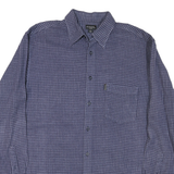 GUESS JEANS Mens Blue Checked Shirt L Long Sleeve Cotton Casual