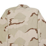 ADVANTAGE WEAR Mens Beige & Brown Military Jacket L Cotton Blend Button Plain