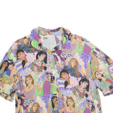 PULL & BEAR Womens Printed Shirt Short Sleeve Collared S Cotton Blend Casual