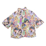 PULL & BEAR Womens Printed Shirt Short Sleeve Collared S Cotton Blend Casual