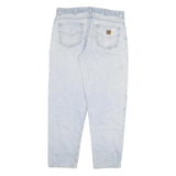 CARHARTT Mens Relaxed Jeans Light Blue Denim W36 L31 Zip Cotton Blend Casual