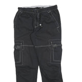 BPC Womens Black Regular Cargo Trousers W30 L32 Polyester Blend Zip Pockets