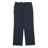 BIAGGINI Womens Cotton Blend Navy Regular Fit Straight Leg Trousers W30 L30