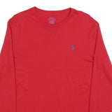 POLO RALPH LAUREN Mens Red Long Sleeve Crew Neck Classic Fit M Cotton Blend