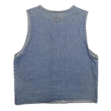 JEAN BLUE Womens Blue Denim Jacket M Cotton Button Plain Blue Pattern Vintage