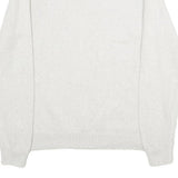 CHAPS Mens White Plain Jumper Crew Neck Basic Knit L Classic Cotton Knitwear