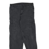 CARHARTT Mens Regular Cotton Blend Cargo Black Jeans W32 L32 Workwear Zip