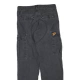 CARHARTT Mens Regular Cotton Blend Cargo Black Jeans W32 L32 Workwear Zip
