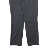 VALENTINO Mens Wool Grey Pinstripe Regular Fit Straight Leg Trousers W34 L32