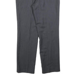 VALENTINO Mens Wool Grey Pinstripe Regular Fit Straight Leg Trousers W34 L32
