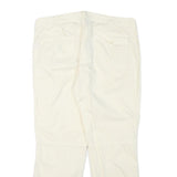 LAUREN RALPH LAUREN Womens Relaxed Beige Cotton Blend Trousers W33 L27 Zip