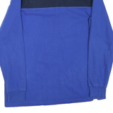 CHAPS Mens Blue & Navy White Collar Long Sleeve Shield Logo Polo Shirt L Classic
