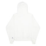 CHAMPION REVERSE WEAVE Mens White Pullover Hoodie S Embroidered Logo Drawstring