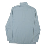 COS Mens Light Blue Cotton Blend Zip Neck Shirt M Casual Minimalist