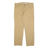 CARHARTT Mens Cotton Blend Beige Relaxed Straight Trousers W38 L32 Workwear Zip