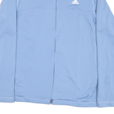 ADIDAS Womens Blue Lightweight Zip Jacket L Polyester Blend Plain Sportswear
