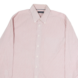 TOMMY HILFIGER Mens Red & White Check Shirt M Button Down Cotton Long Sleeve
