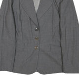 SPORTMAX Womens Grey Wool Blazer Jacket M Woven Tailored Button Closure