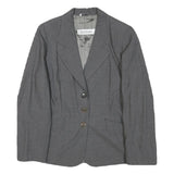 SPORTMAX Womens Grey Wool Blazer Jacket M Woven Tailored Button Closure